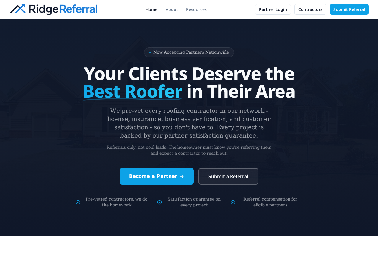 Ridge Referral website screenshot