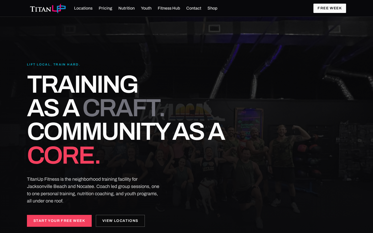 TitanUp Fitness website screenshot
